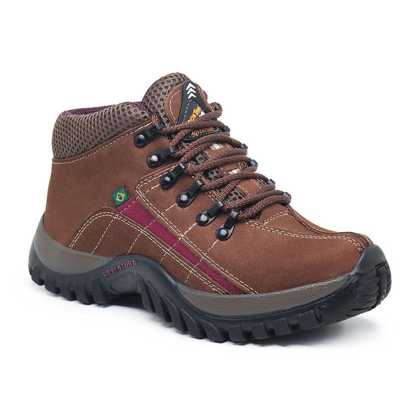 Bota adventure feminino em store couro nobuck com detalhe