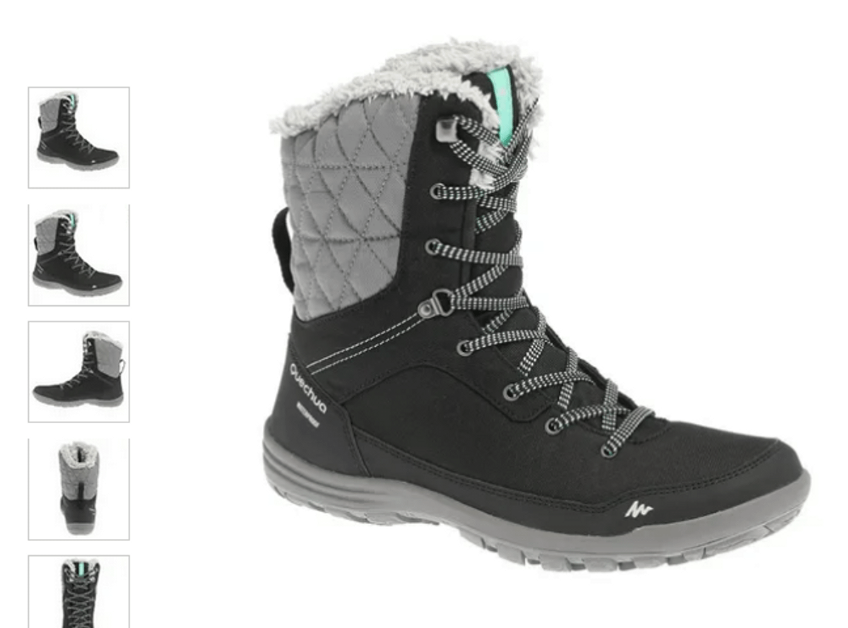 bota quechua feminina neve