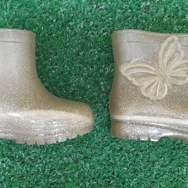 Bota Galocha Infantil Glitter Borboleta Marisa 17 Cal ado
