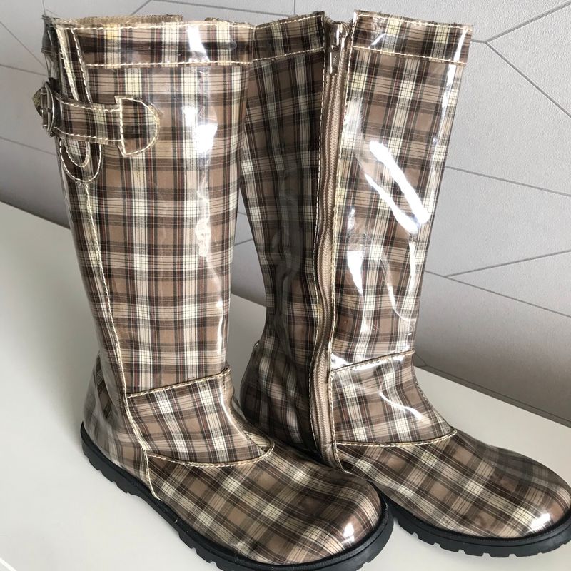 Bota Galocha Galocha Feminina Xadrez Bota Galocha Xadrez Bota