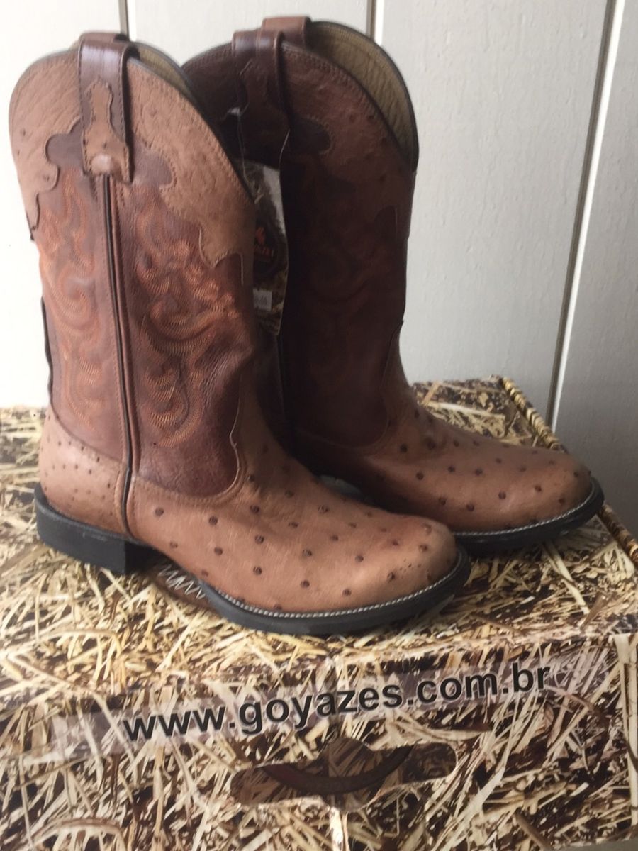 botas goyazes couro de avestruz masculina