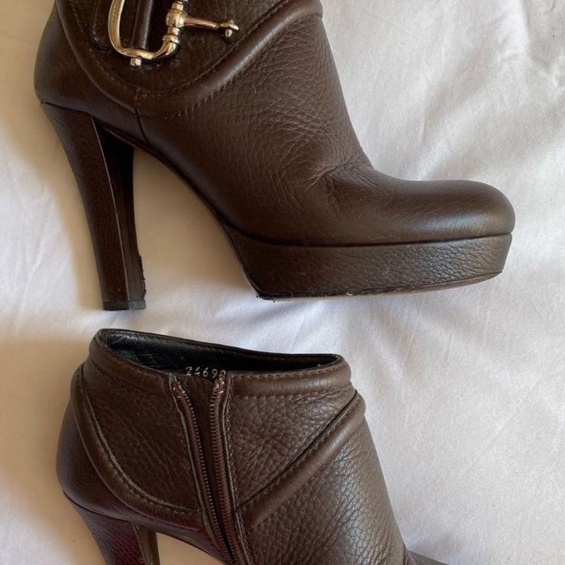 Bota cano curto store gucci