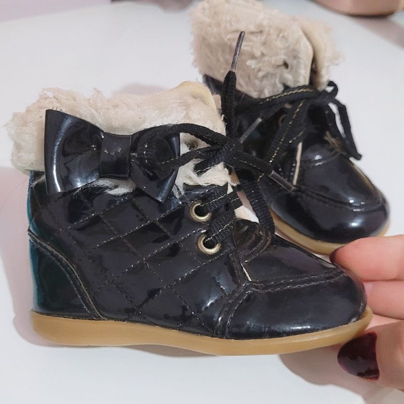 Bota Infantil Feminina Preta Tamanho 18 Usado 105181570 enjoei