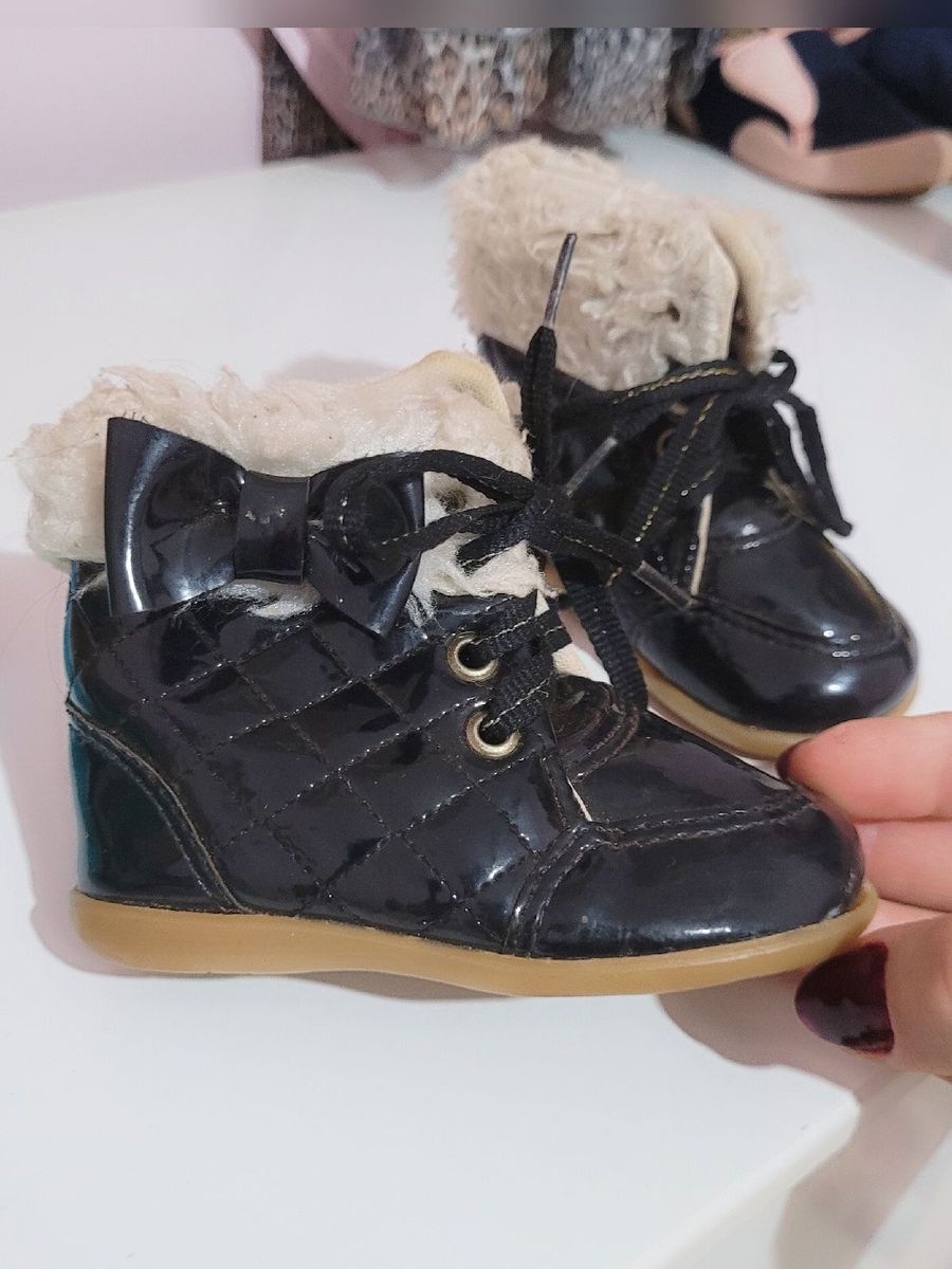 Bota Infantil Feminina Preta Tamanho 18 Usado 105181570 enjoei