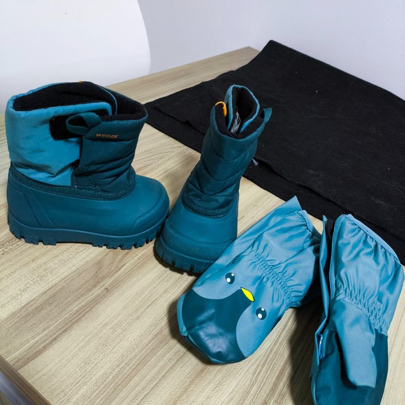 Bota Infantil para Neve Tamanho 18/19 || Luva Infantil