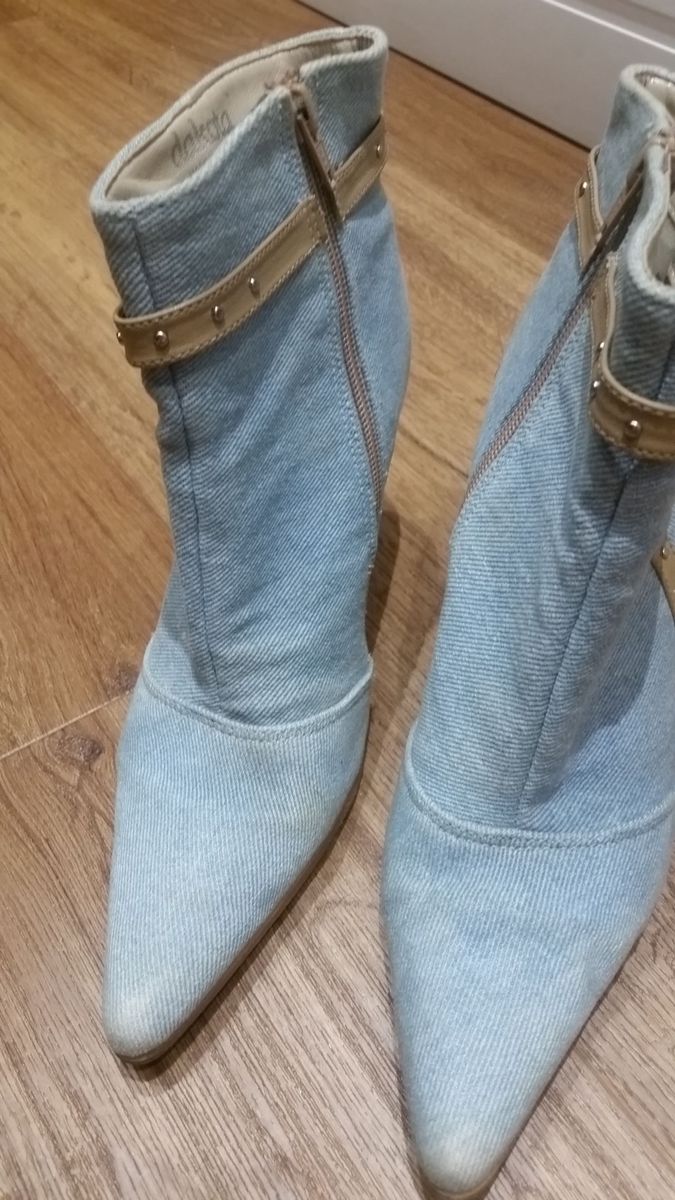 bota jeans cano curto