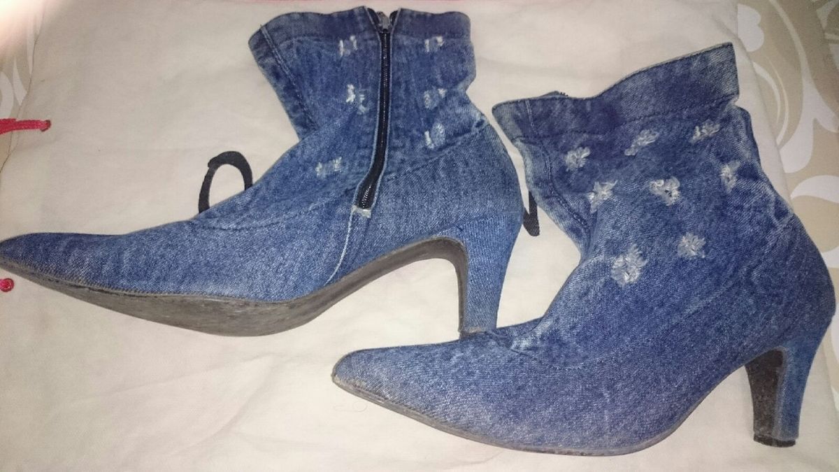 bota jeans feminina