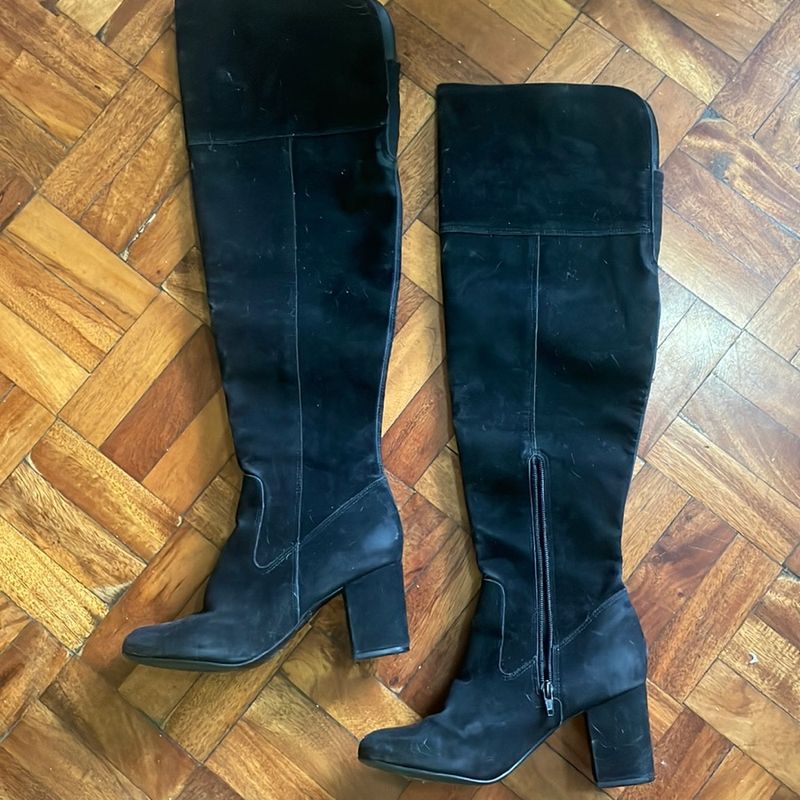 Bota longa best sale de camurça