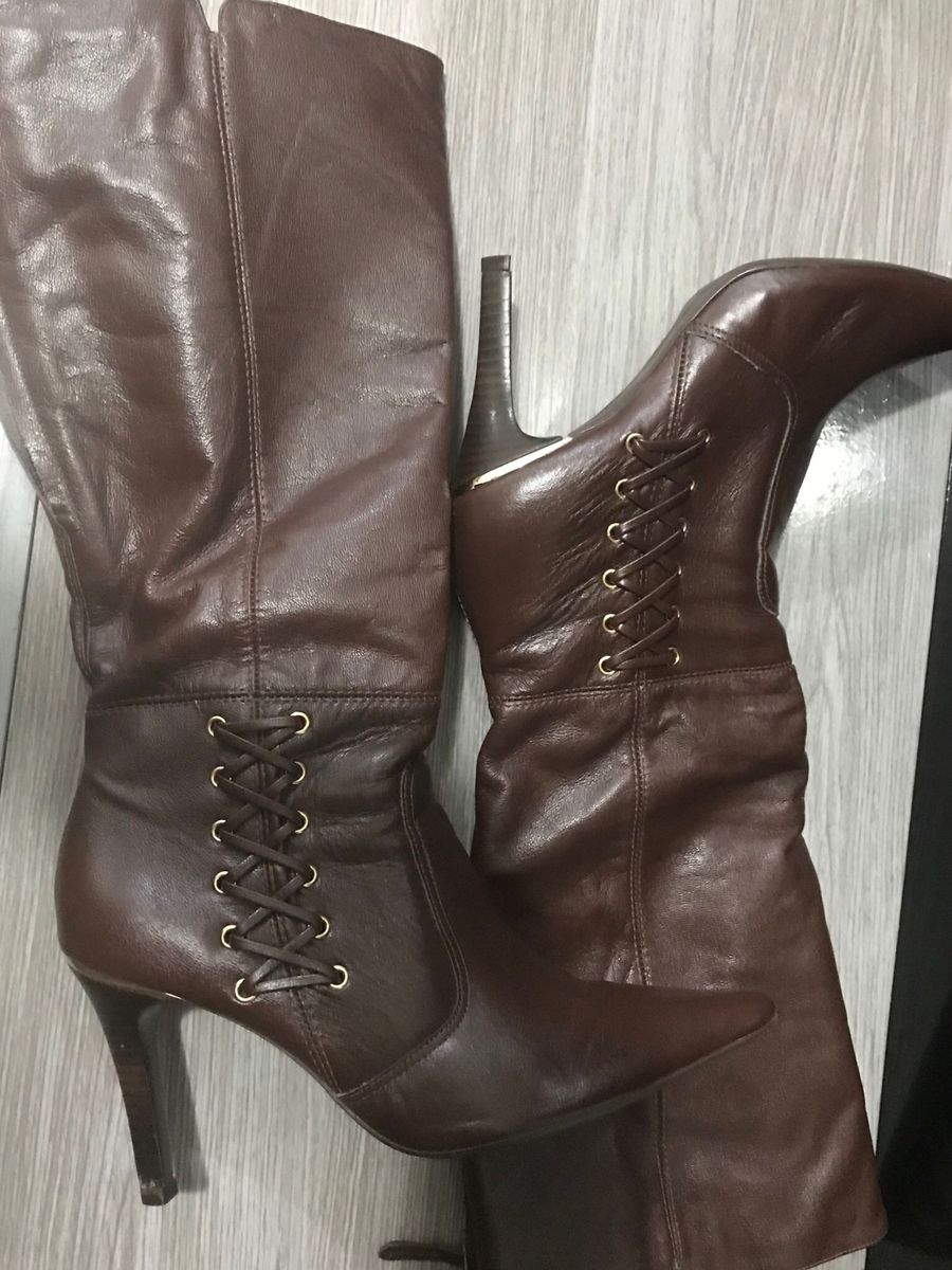 bota cano alto bico fino salto grosso