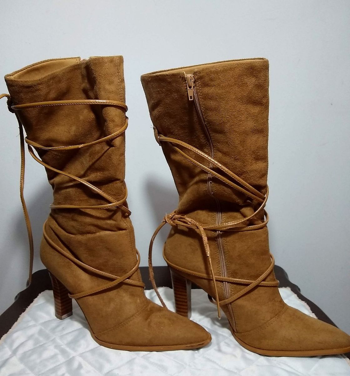 bota marron feminina