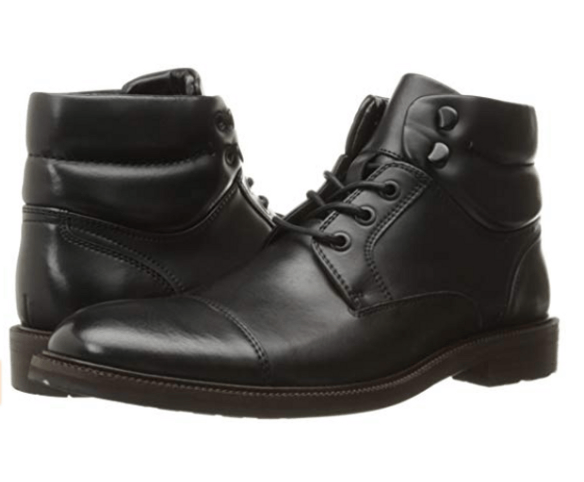 bota de couro preta masculina