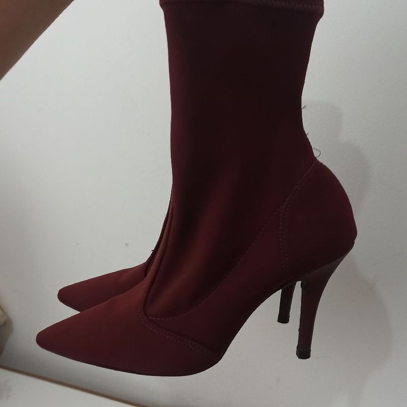 Bota Meia Vizzano Salto Fino Marsala/Vinho Vizzano Usado