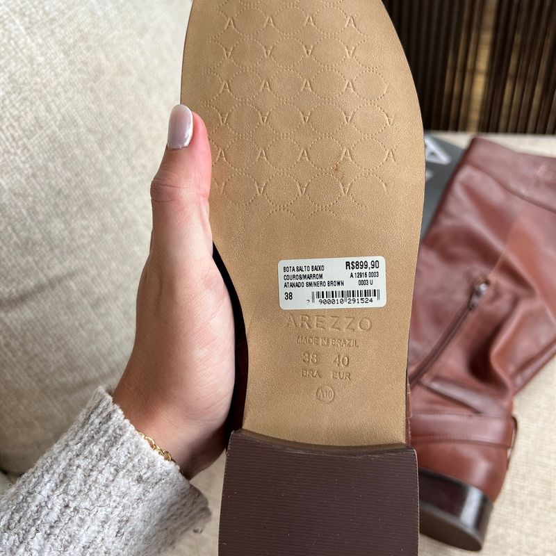 Bota montaria couro arezzo hot sale