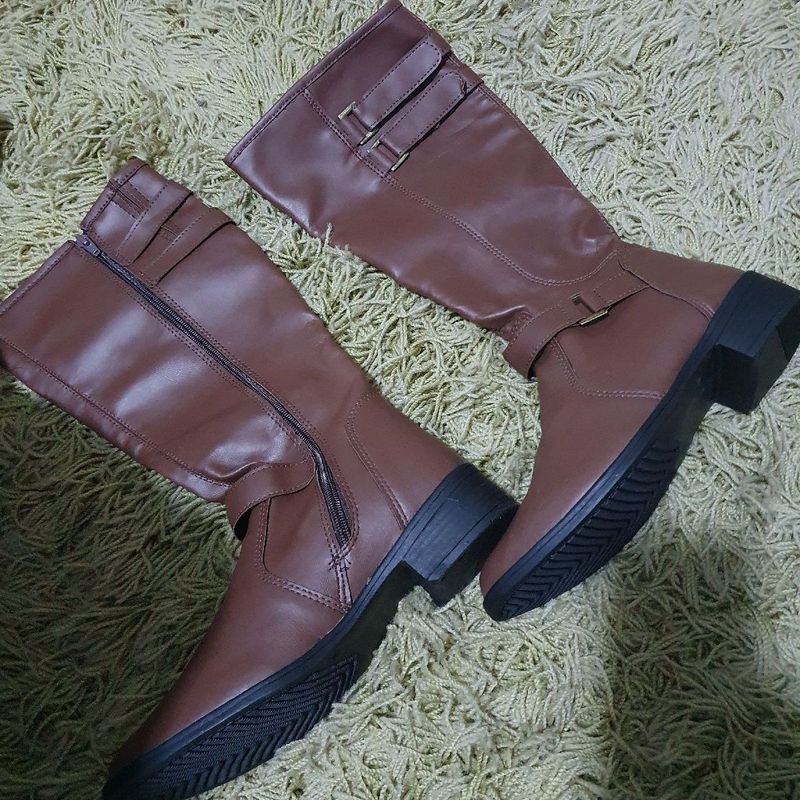 Bota Montaria Feminina Cano Longo com Zíper Bota para Cavalgada