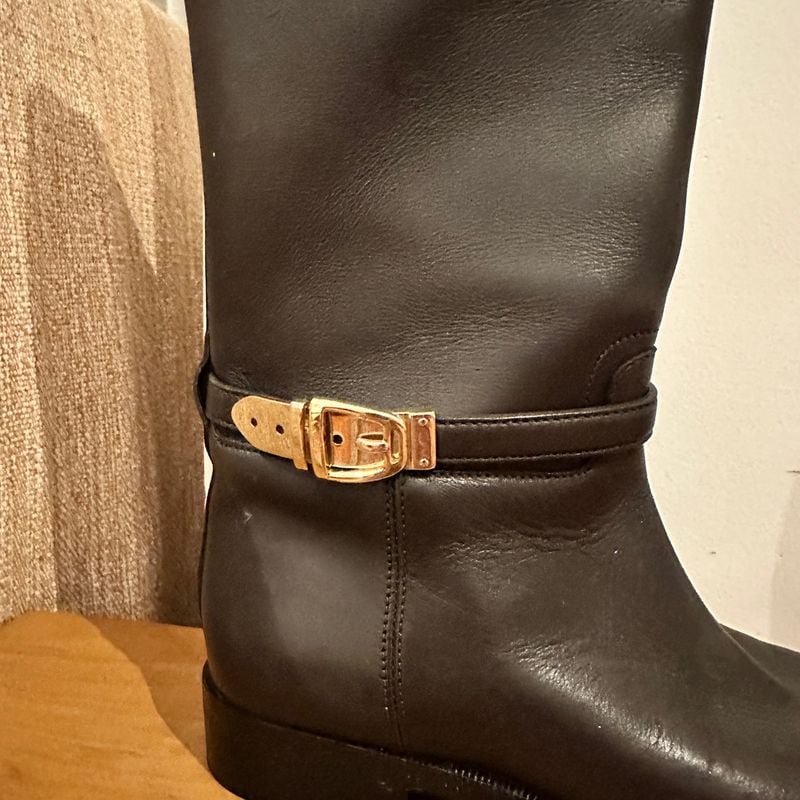 Bota Montaria Gucci Original Semi Nova Marrom Sola 35c/ Tamanho 33 Brasil, Bota Feminina Gucci Original Usado 85782337