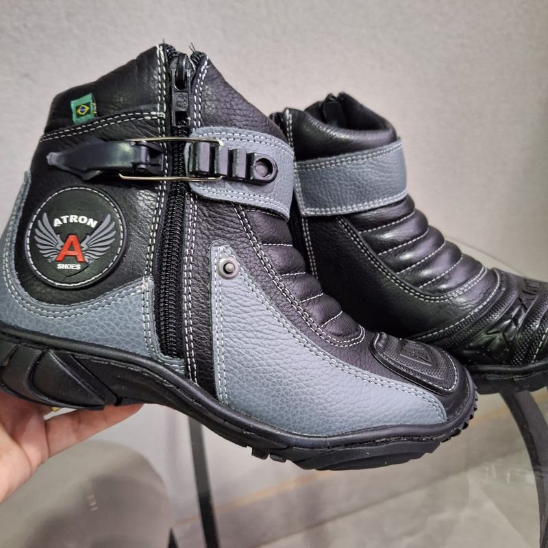 Bota Motociclista de Couro Legítimo Unissex Bota Feminina Atron - Main Image