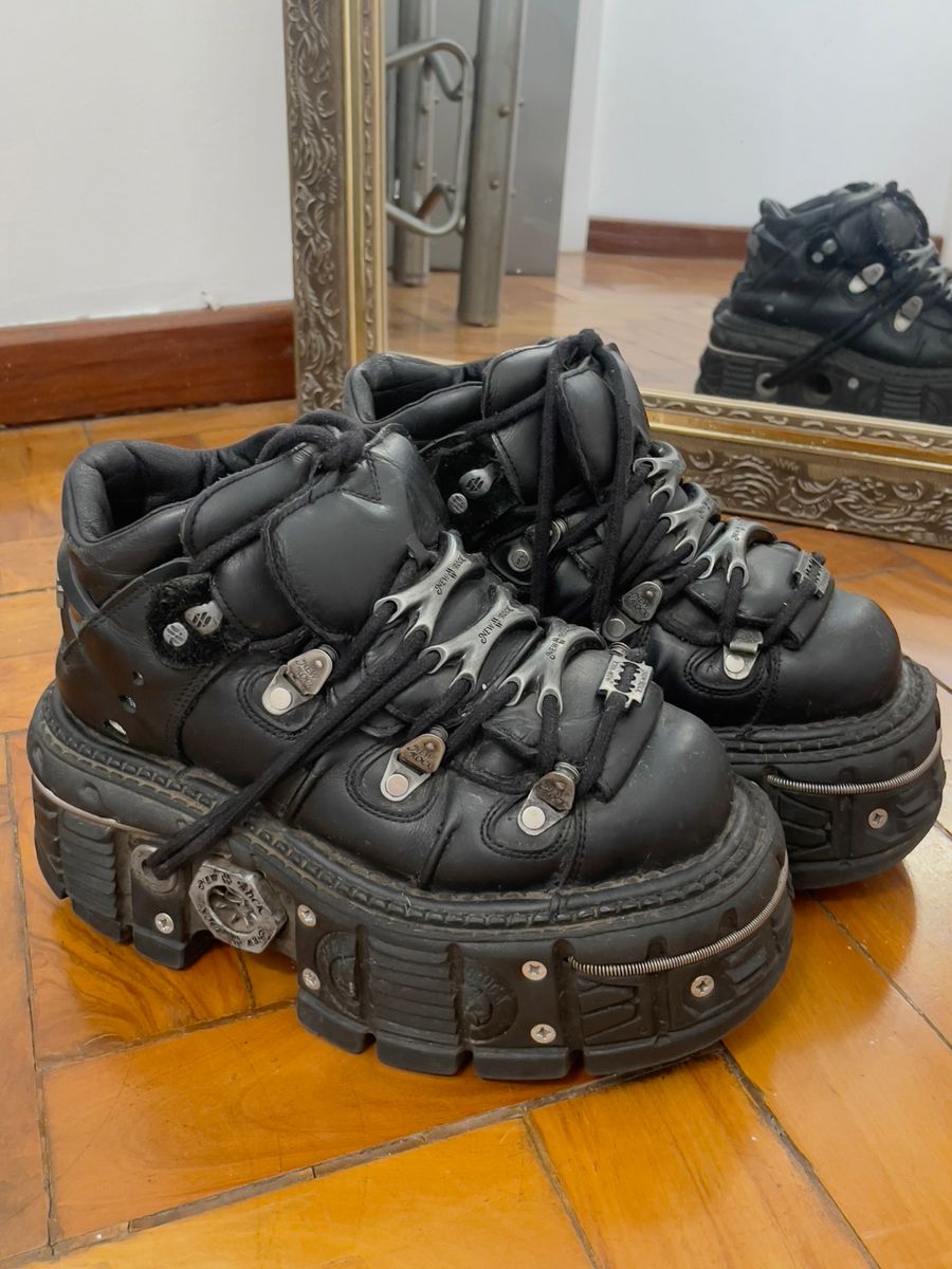 Bota New Rock Tank006c-s1 Couro | Bota Feminina New Rock Usado ...