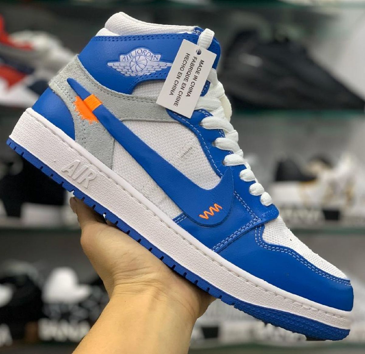 jordan off white azul