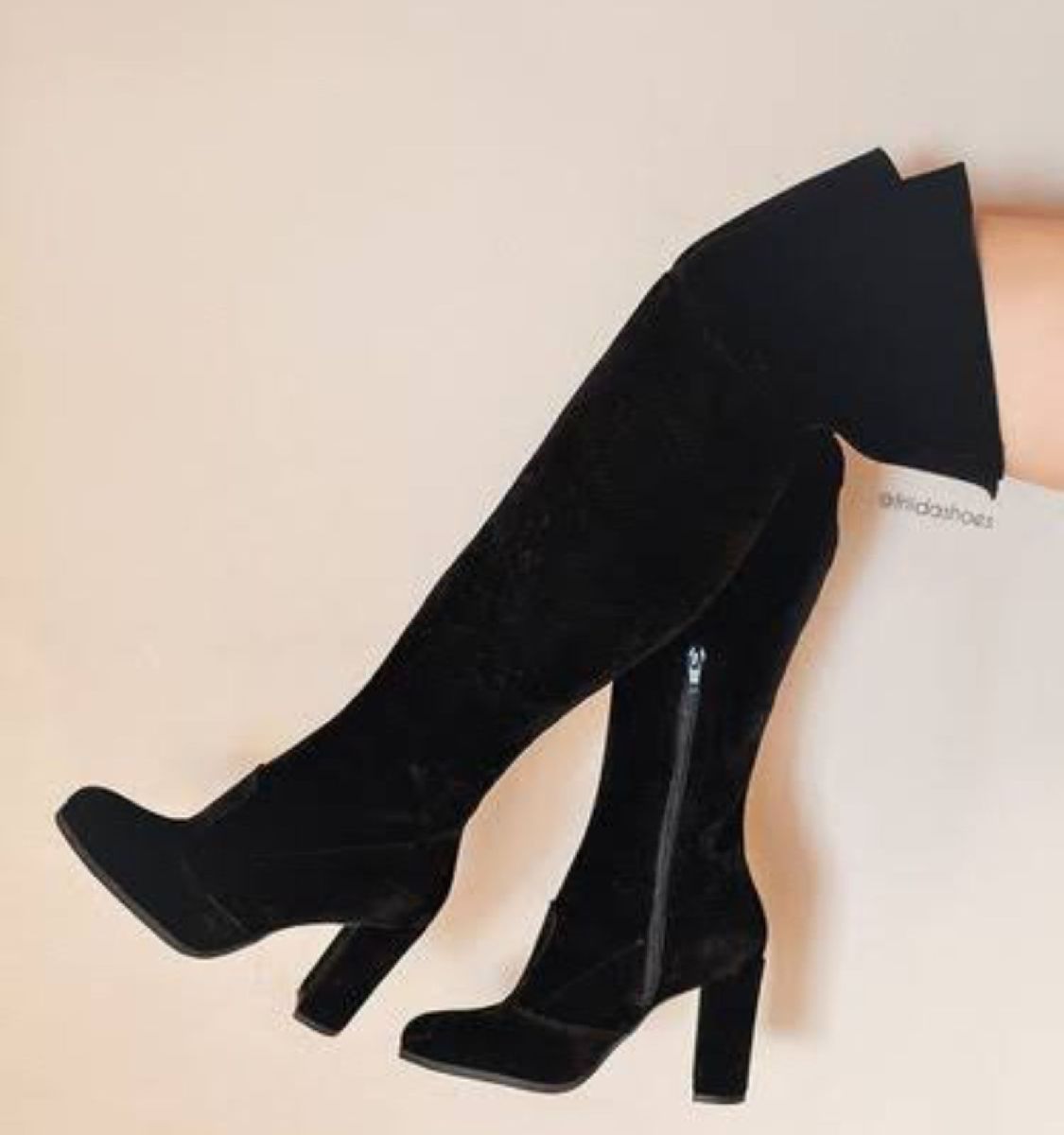 bota over preta salto alto