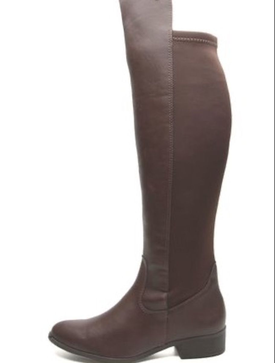 botas over the knee marrom