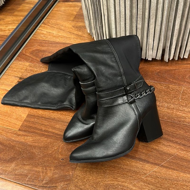 Botas Femininas Bota Over The Knee Ramarim Preta Bota Over The