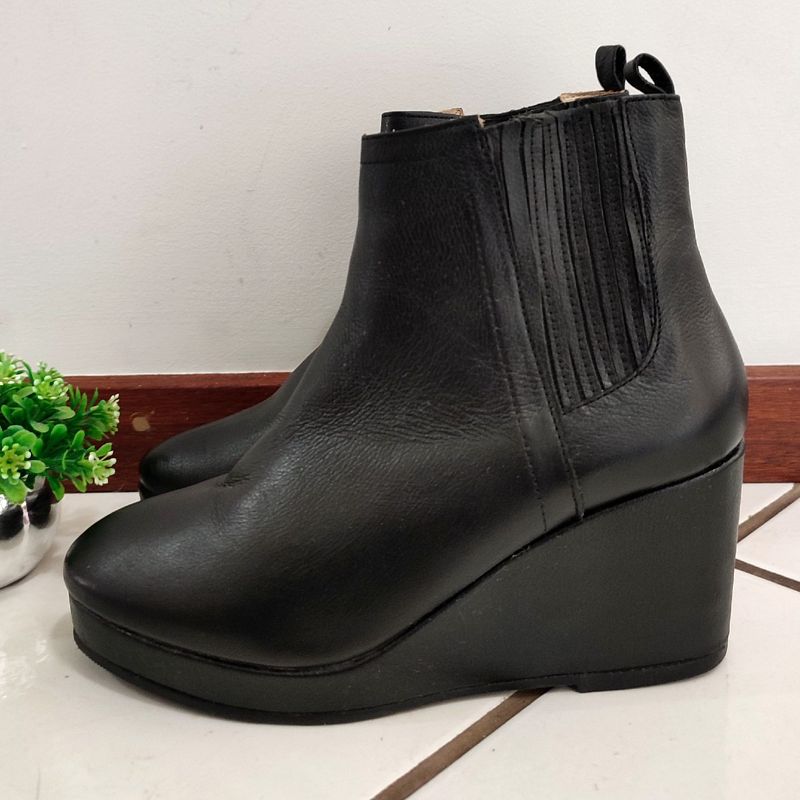 Bota plataforma anabela shops