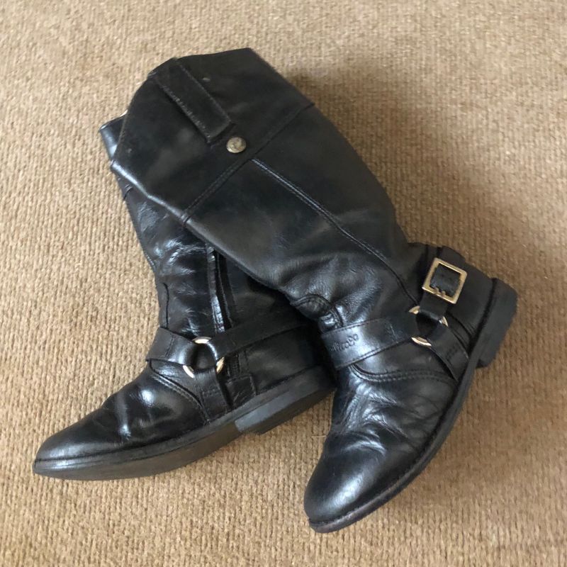 Bota Preta Cano Longo Montaria Infantil em Couro Legítimo Lilica