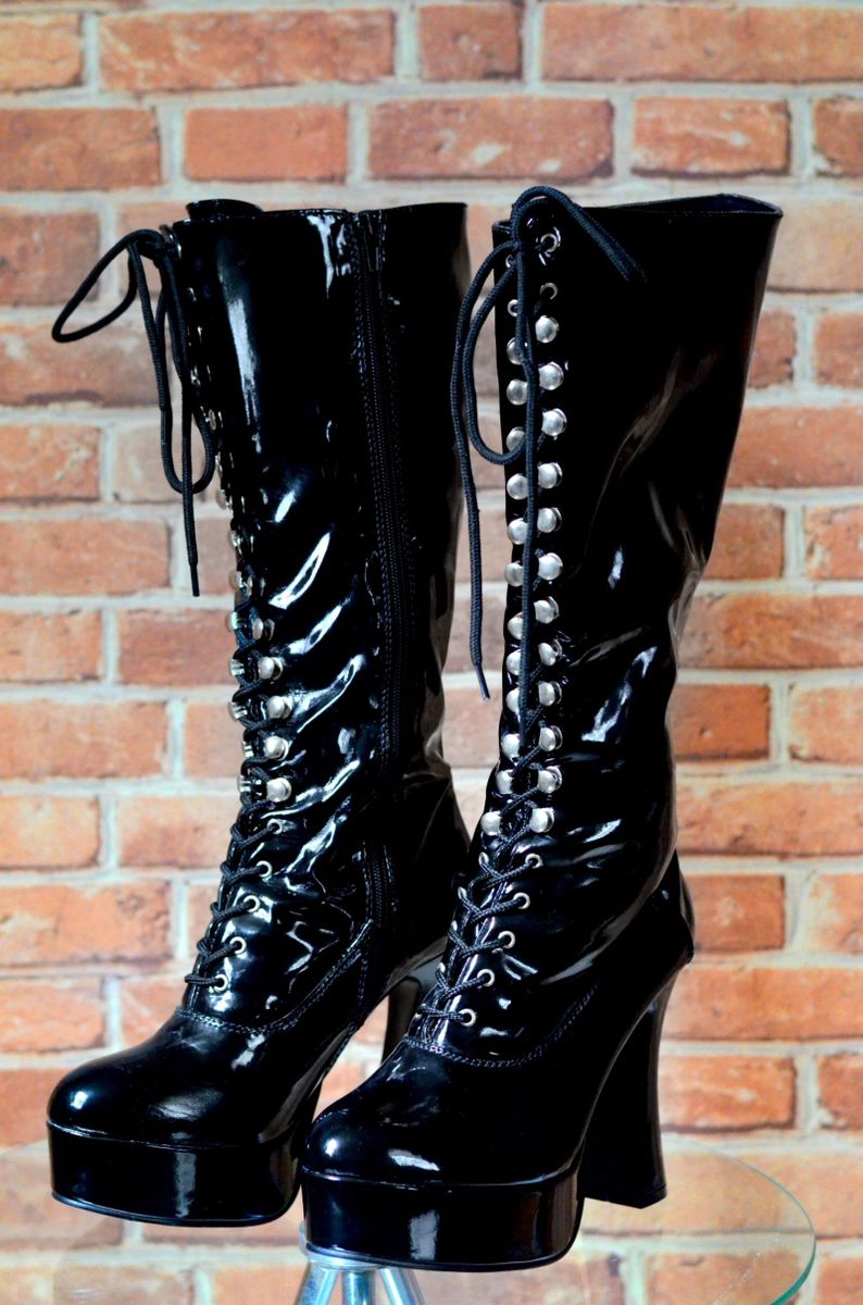 bota cano longo salto grosso alto