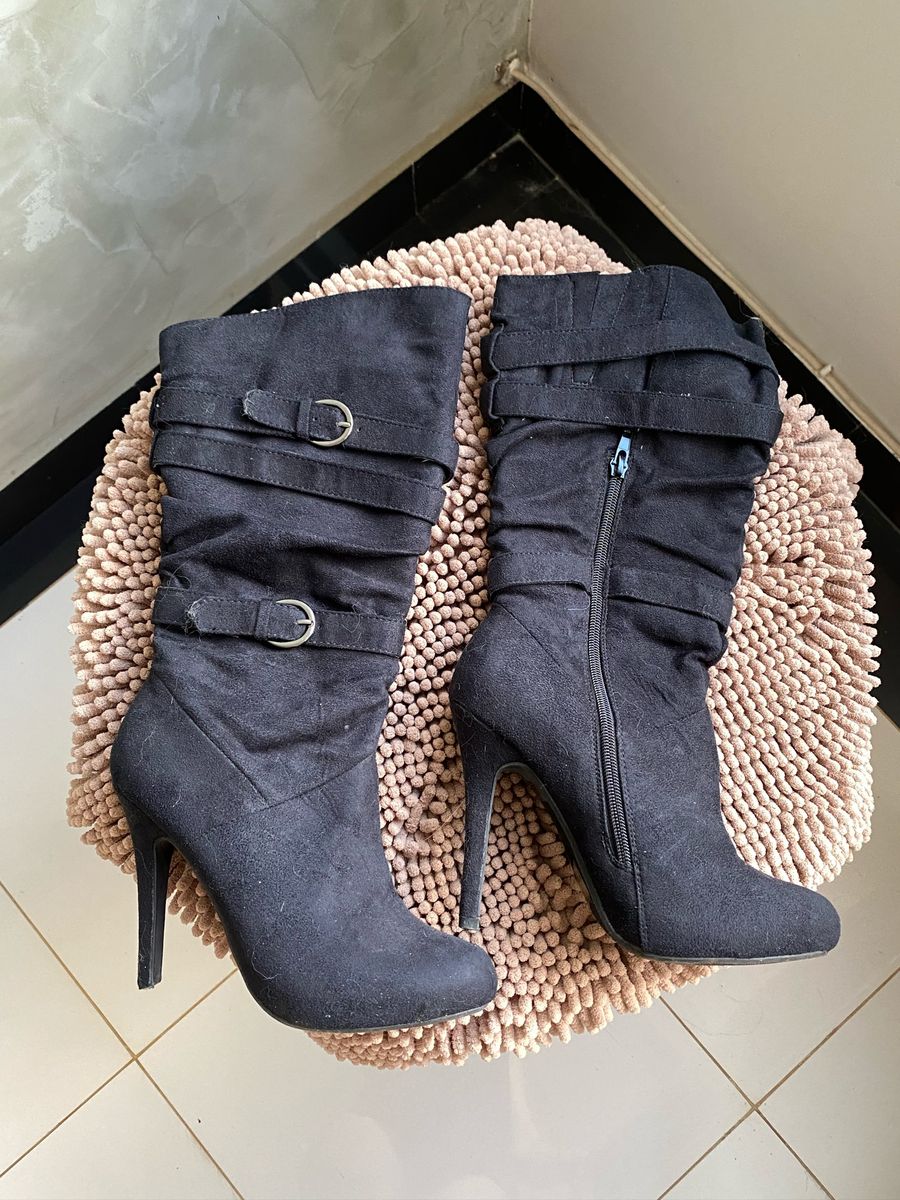 botas de tecido cano longo
