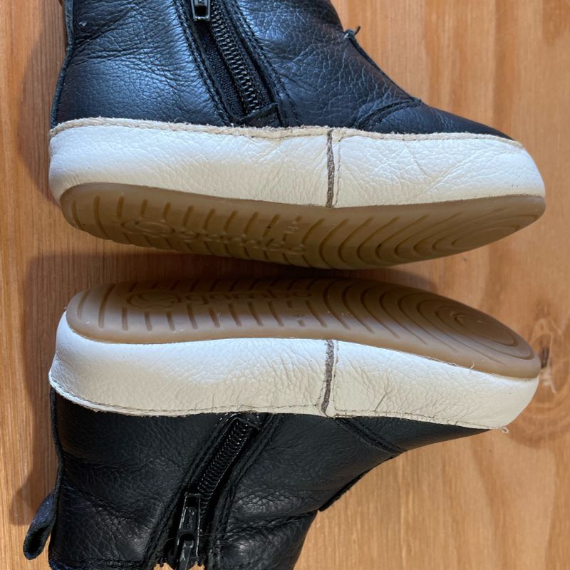 Bota Preta Gambo Couro 19 Cal ado Infantil para Beb Gambo Usado