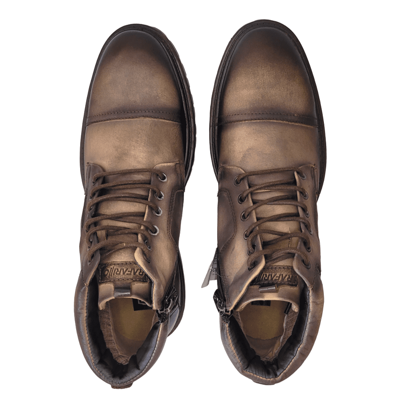 Bota Rafarillo Folk Masculina em Couro Castanho Carvalho Novo