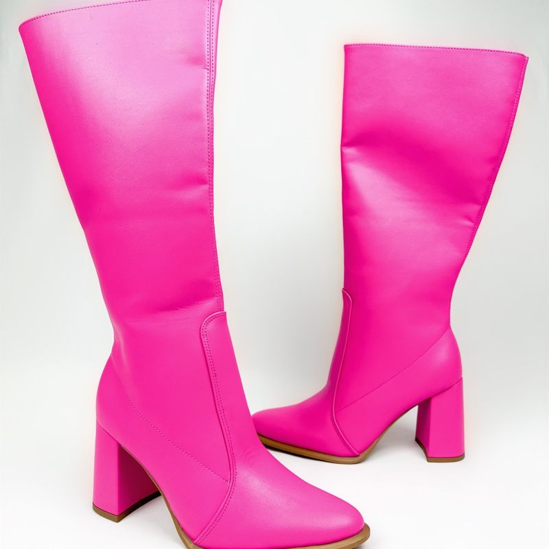 Bota cano best sale longo rosa