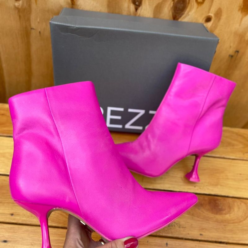 Bota Rosa Couro Cano Curto Salto Ta a 36 Arezzo Bota Feminina Arezzo Nunca Usado 86650783 enjoei