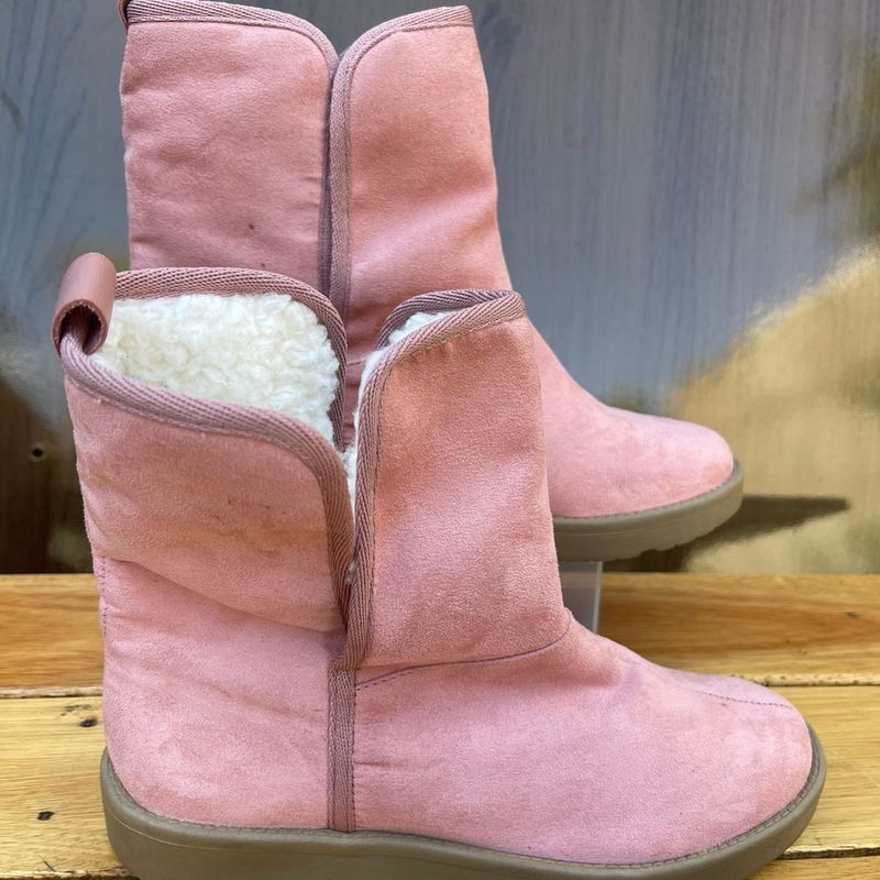 Bota Rosa Nobuck e Pelos Home 34 Arezzo Bota Feminina Arezzo Nunca Usado 88499894 enjoei