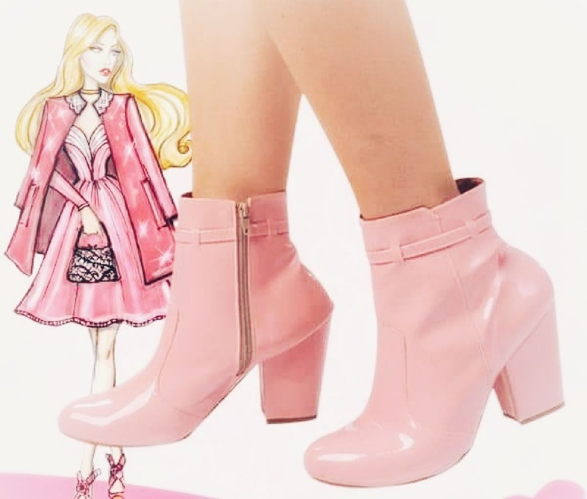 bota da barbie rosa