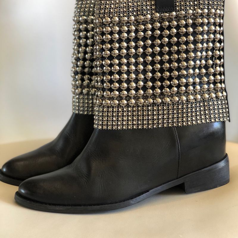 Bota schutz malha metal hot sale preta