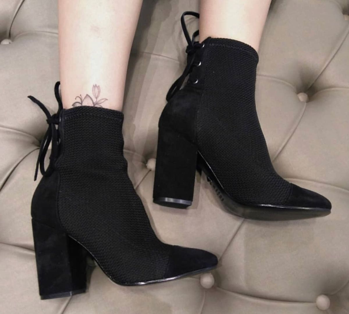bota de tecido feminina
