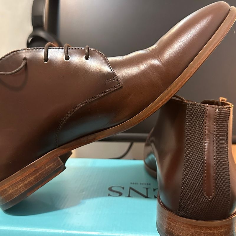 Bota Social Bico Redondo, Couro Legítimo, Cor Café Bota Masculina Cns  Usado 107290804 enjoei