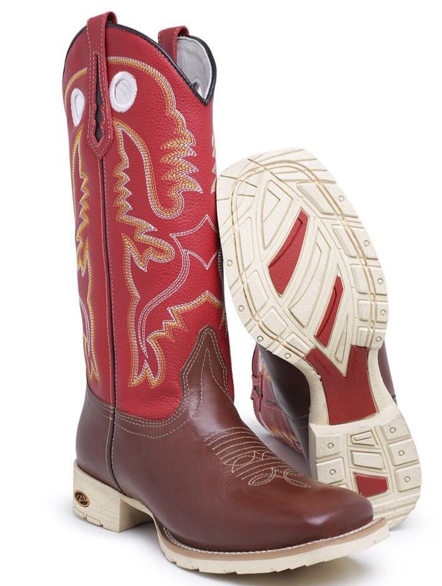 bota texana masculina cano alto