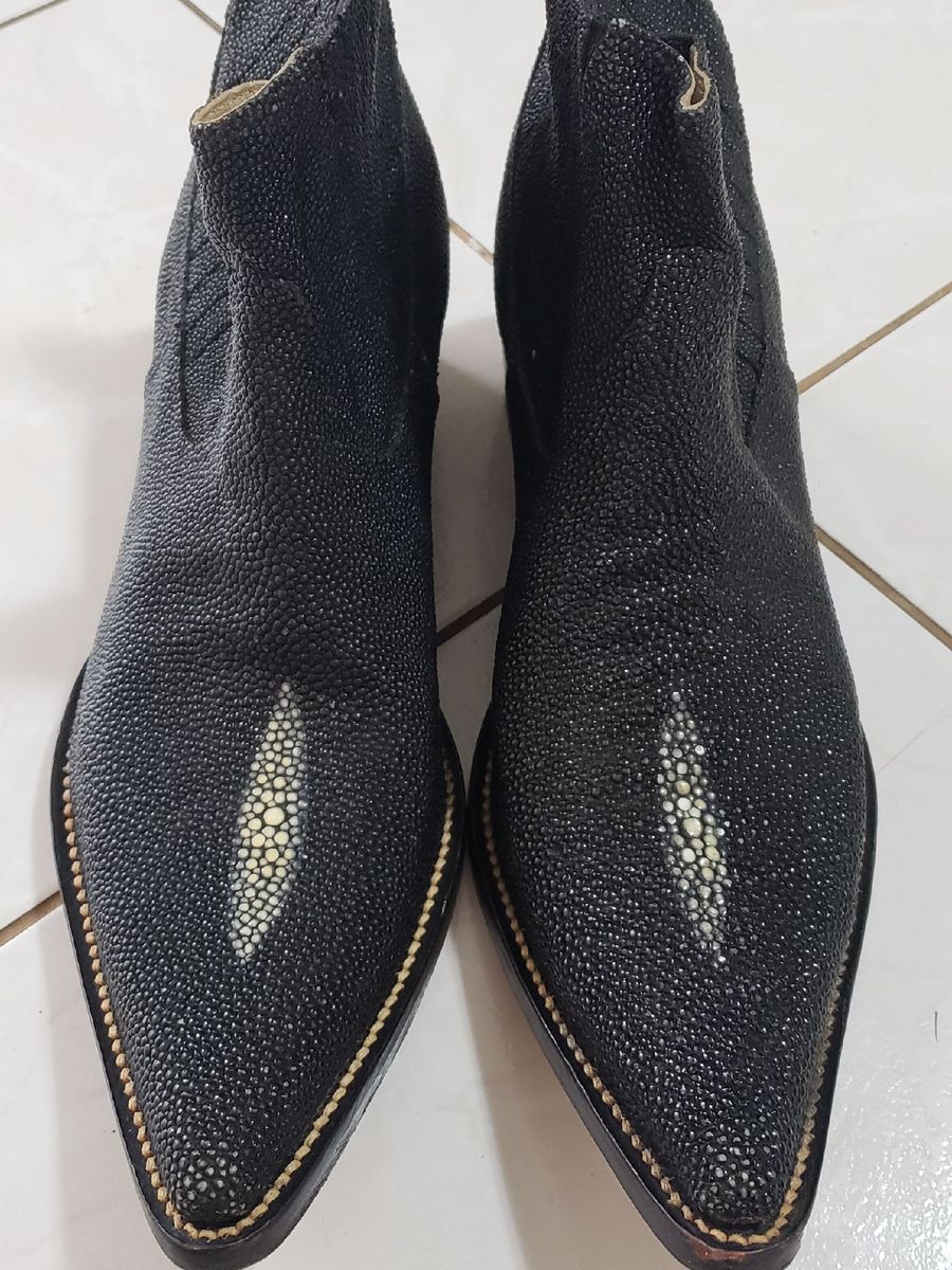 bota de couro de arraia masculina