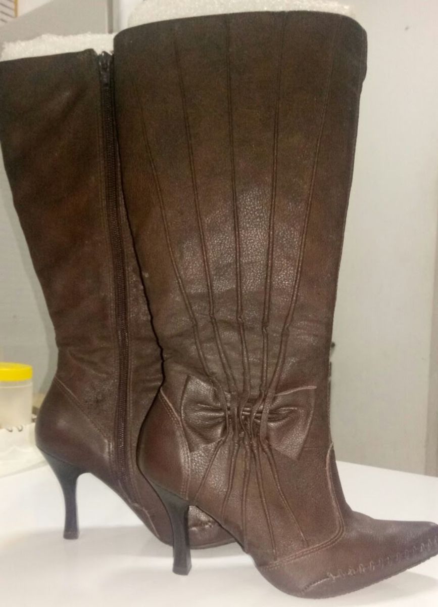 bota salto alto cano longo ramarim