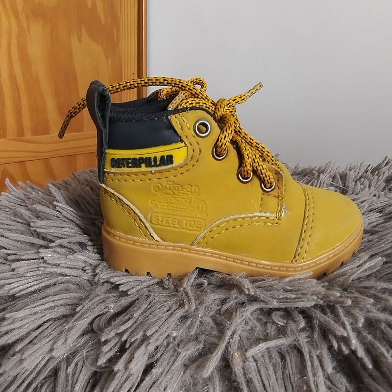 Bota Tratorada Amarela Coturno Infantil Caterpillar Caterpillar