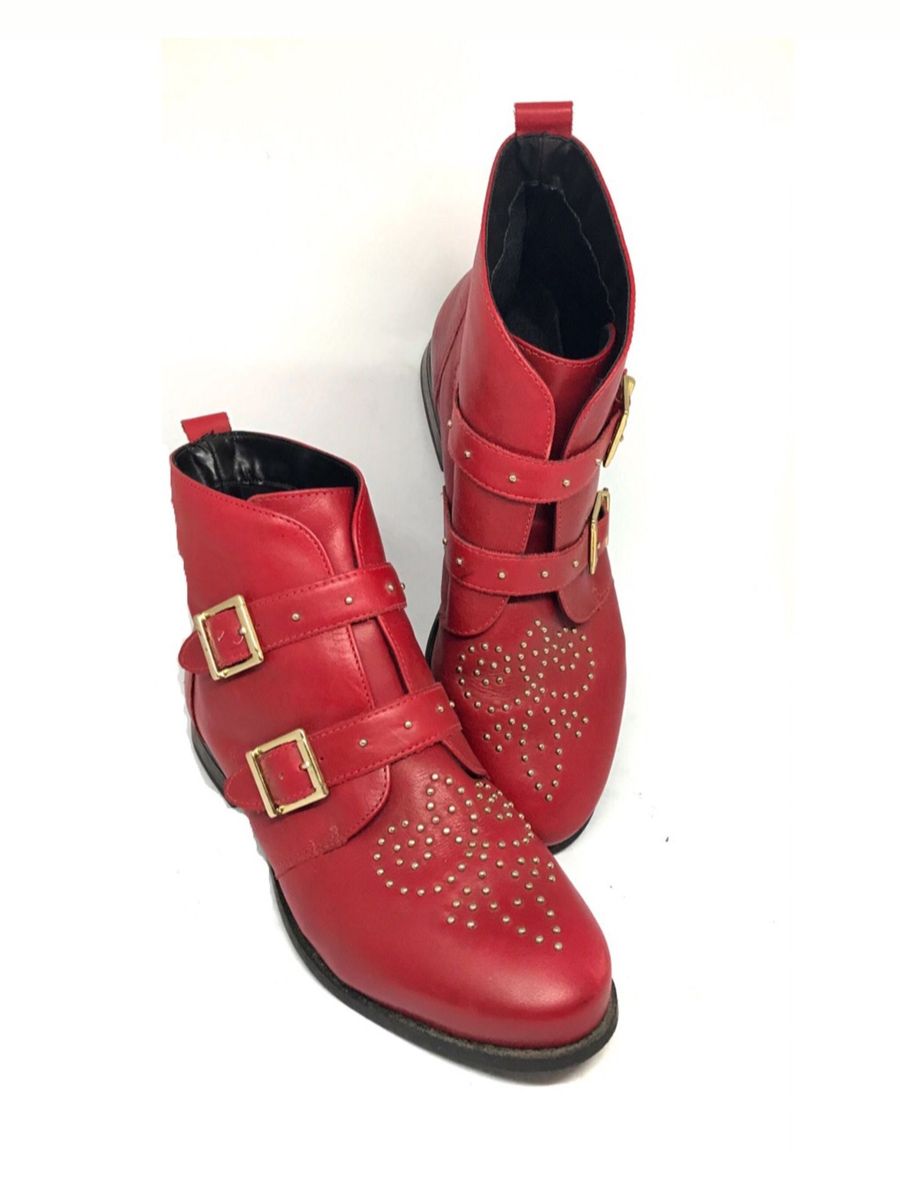 bota cano curto bottero vermelha