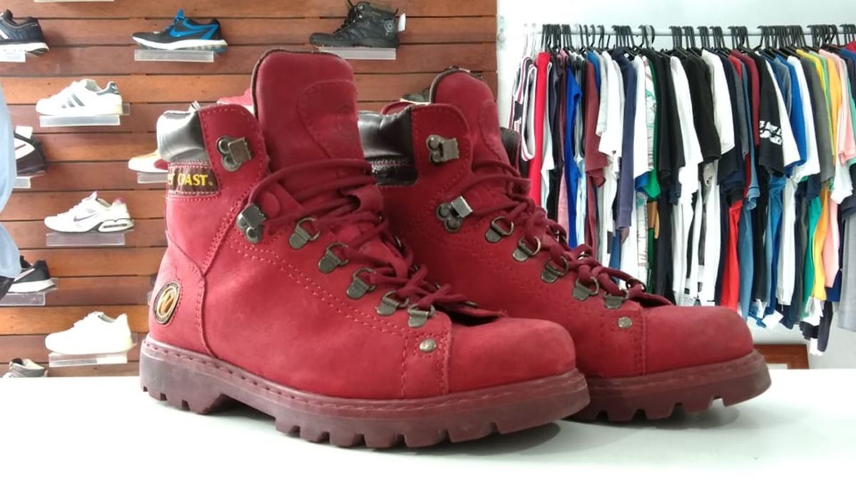 bota couro coturno west coast worker