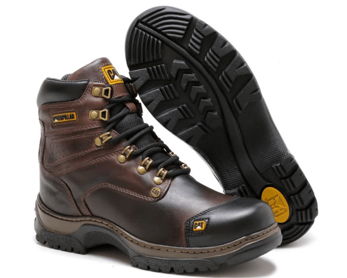 Bota Botina Caterpillar Masculina 100% Couro Confortável - Escorrega o Preço