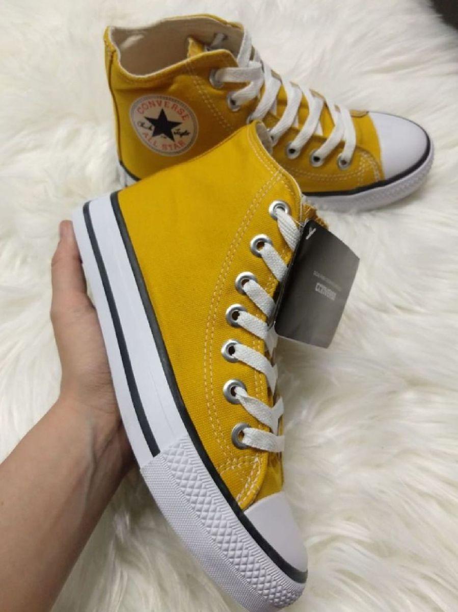 all star amarelo cano alto 35