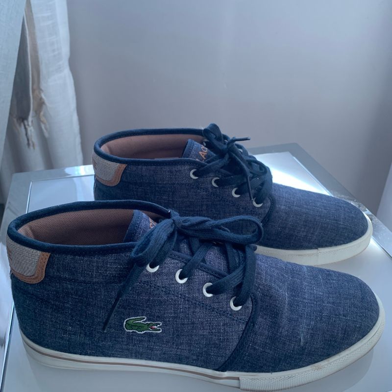 Azul Botinha Lacoste Tênis Bota Lacoste Urban Breaker Masculino