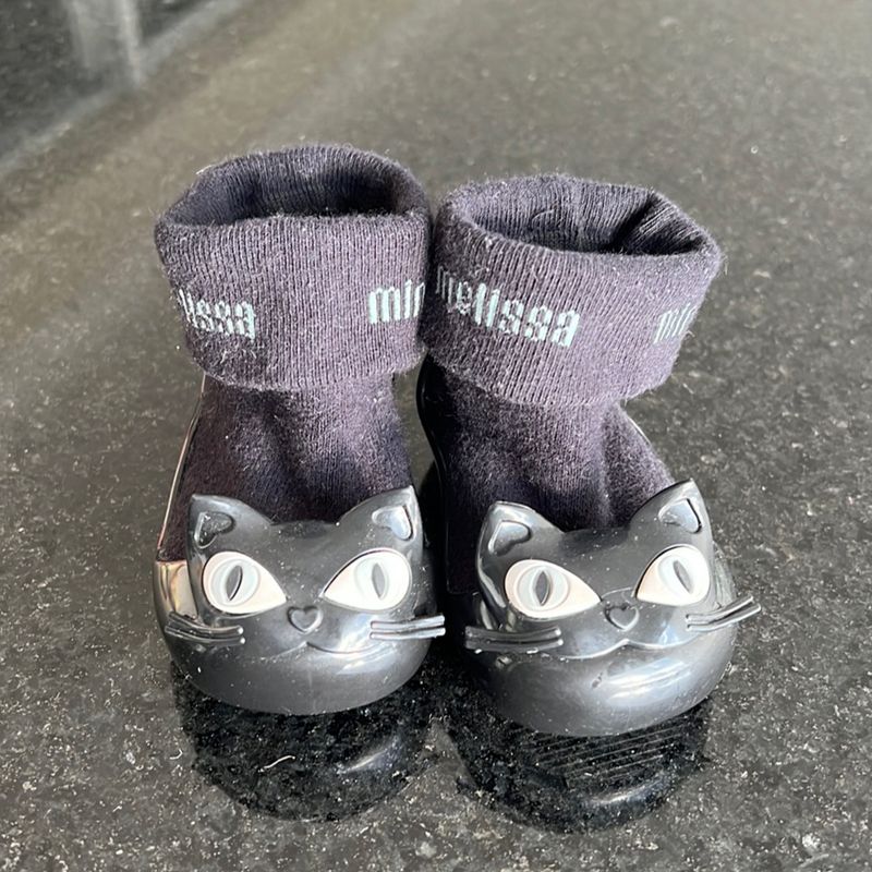 Botinha Meia Mini Melissa Preto Tam 16 Calçado Infantil para
