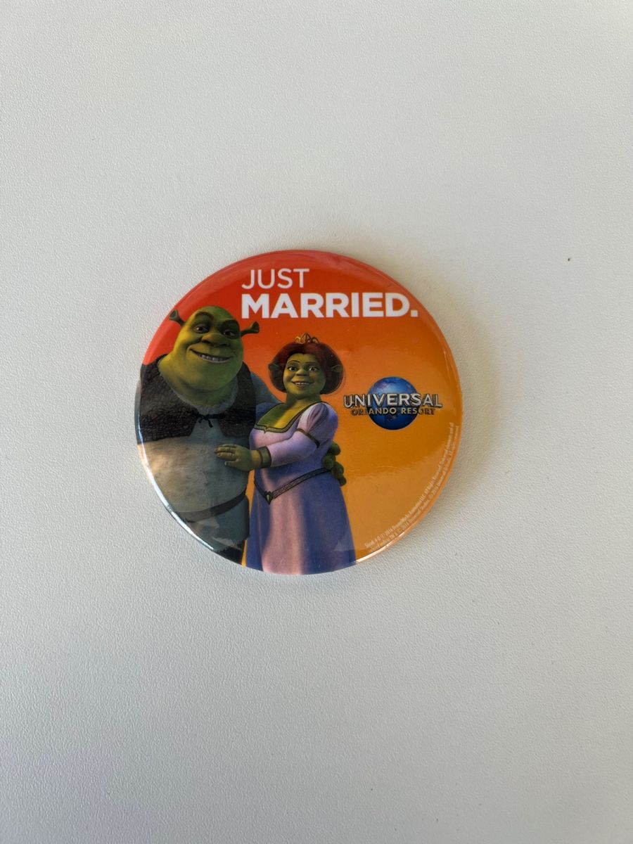 Boton Ok Universal Studios Orlando Usa Broche Button Just Married Shrek ...