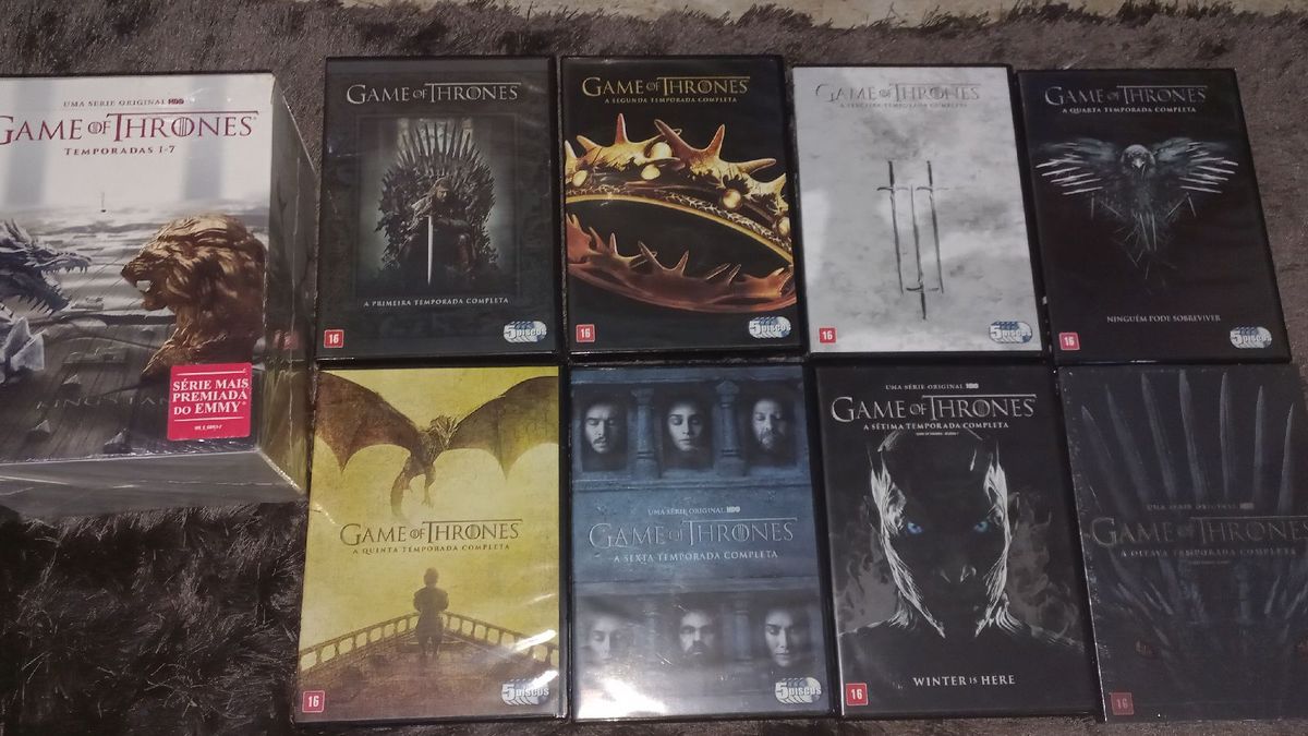 Box Dvds Game Of Thrones 1 a 8 Temporadas Item de Música Dvd Usado